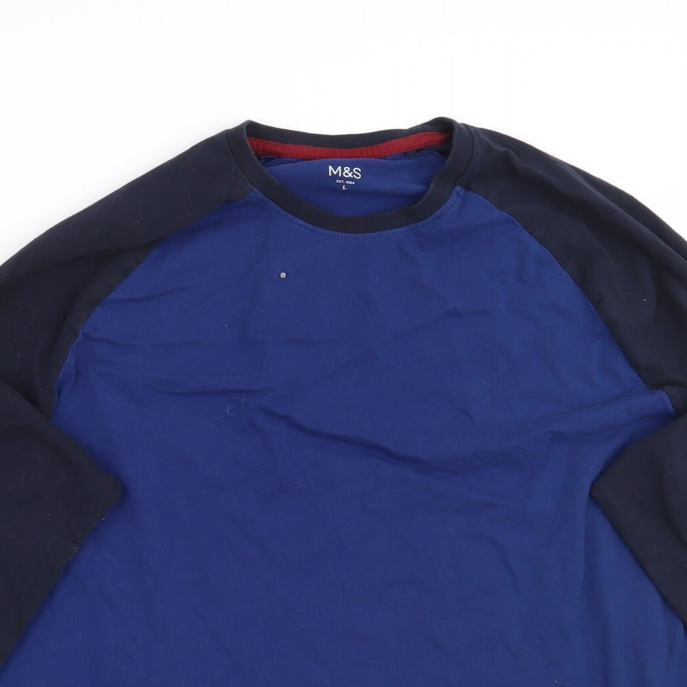 Marks and Spencer Mens Blue    T-Shirt Size L