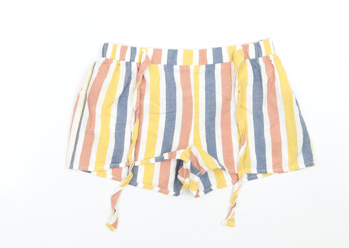 Primark Womens Yellow Striped Bermuda Shorts Size XS