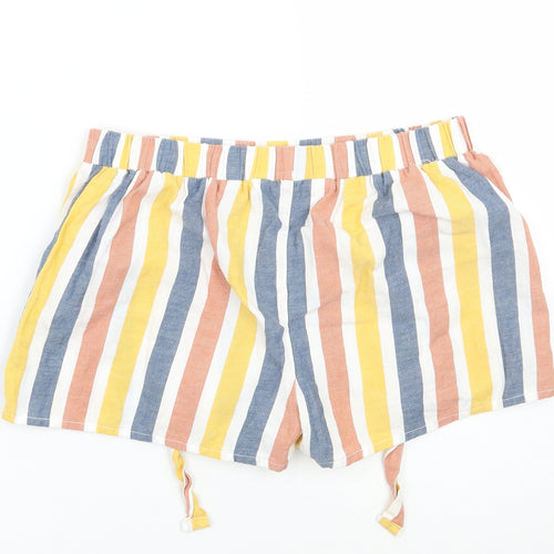Primark Womens Yellow Striped  Bermuda Shorts Size XS