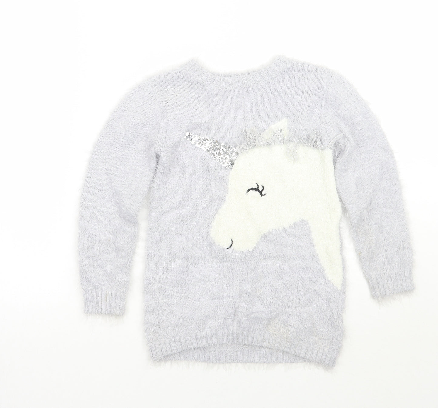Primark Girls Purple   Pullover Jumper Size 7-8 Years