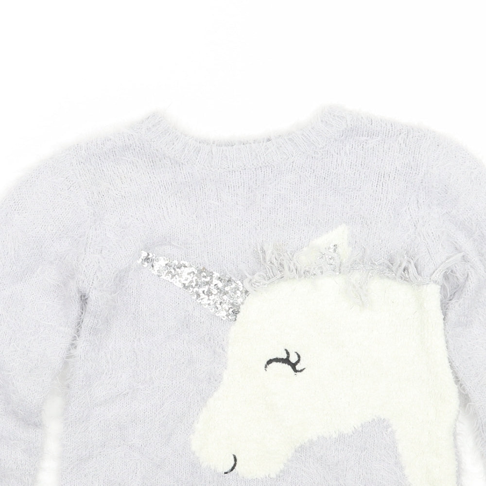 Primark Girls Purple   Pullover Jumper Size 7-8 Years