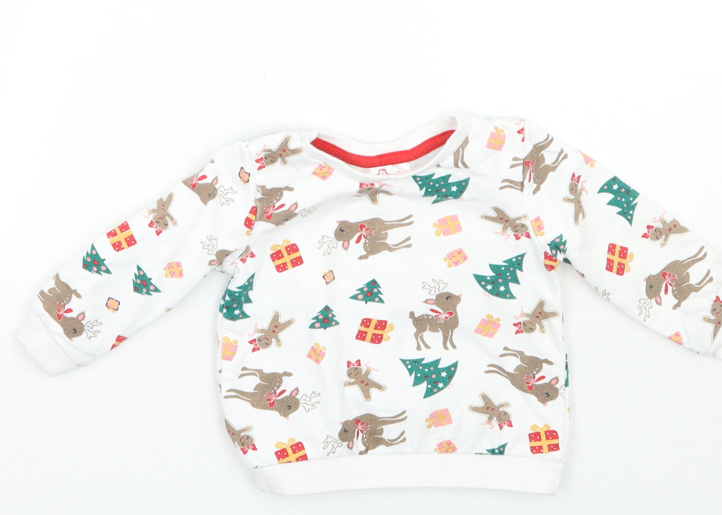 So cute Girls White Animal Print  Pullover T-Shirt Size 9-12 Months