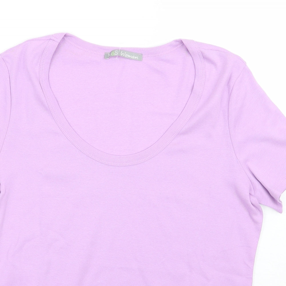 Marks and Spencer Womens Purple   Basic T-Shirt Size 18