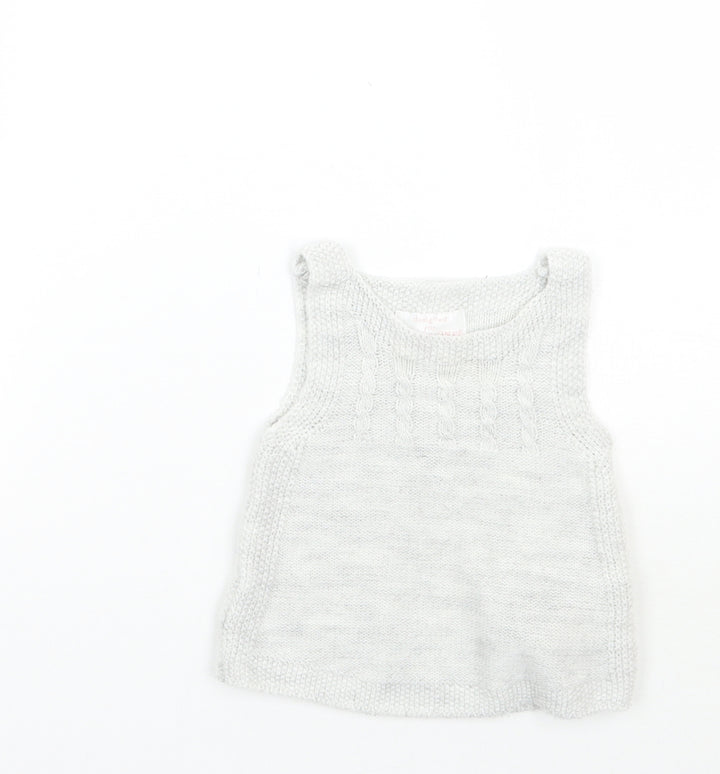 F&F Girls Grey Basic Tank Size 0-3 Months
