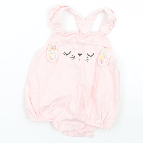 F&F Girls Pink Batik  Babygrow One-Piece Size 3-6 Months