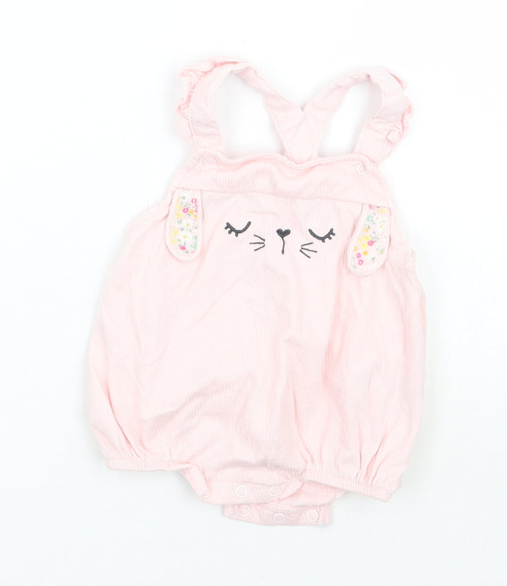 F&F Girls Pink Batik Babygrow One-Piece Size 3-6 Months