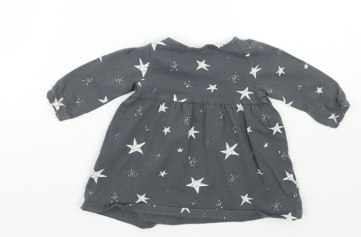 F&F Girls Grey Geometric Basic T-Shirt Size 0-3 Months