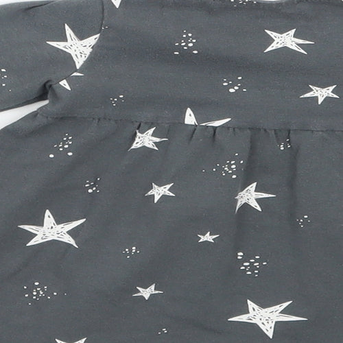 F&F Girls Grey Geometric  Basic T-Shirt Size 0-3 Months