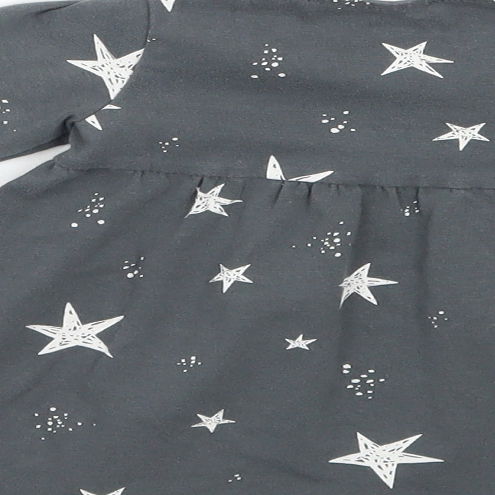 F&F Girls Grey Geometric  Basic T-Shirt Size 0-3 Months