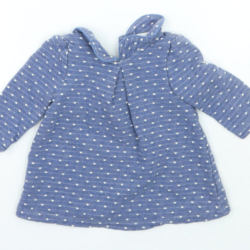 NEXT Girls Blue Polka Dot  Basic T-Shirt Size 3-6 Months