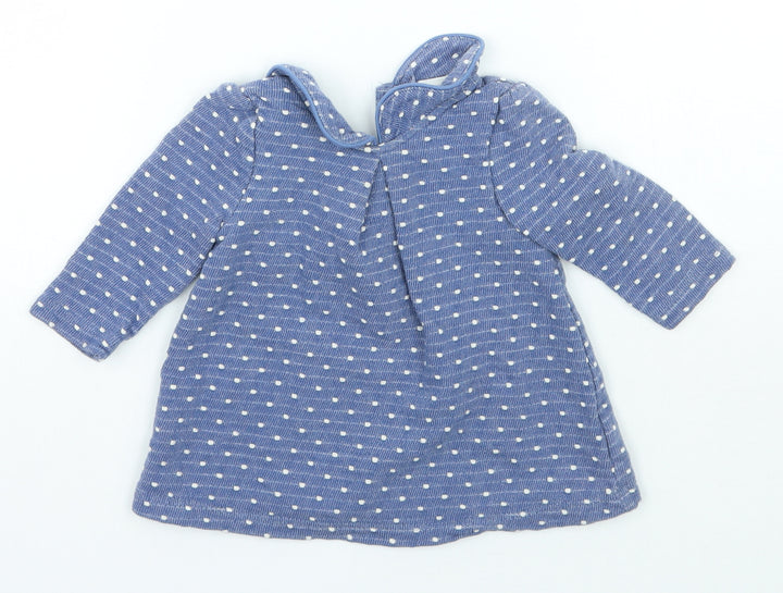 NEXT Girls Blue Polka Dot Basic T-Shirt Size 3-6 Months