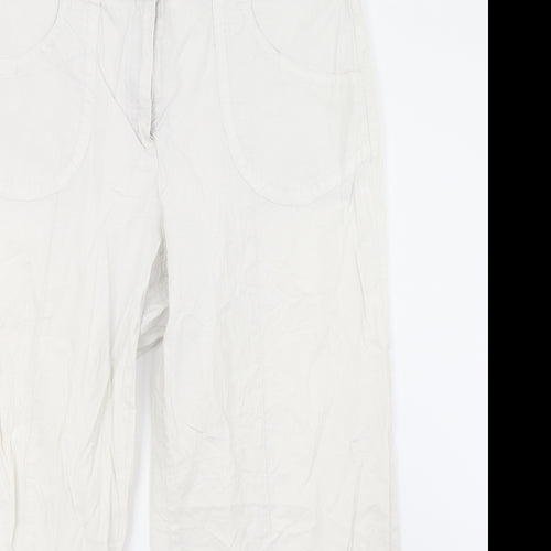 ZERRES Womens White   Cropped Trousers Size 16 L25 in