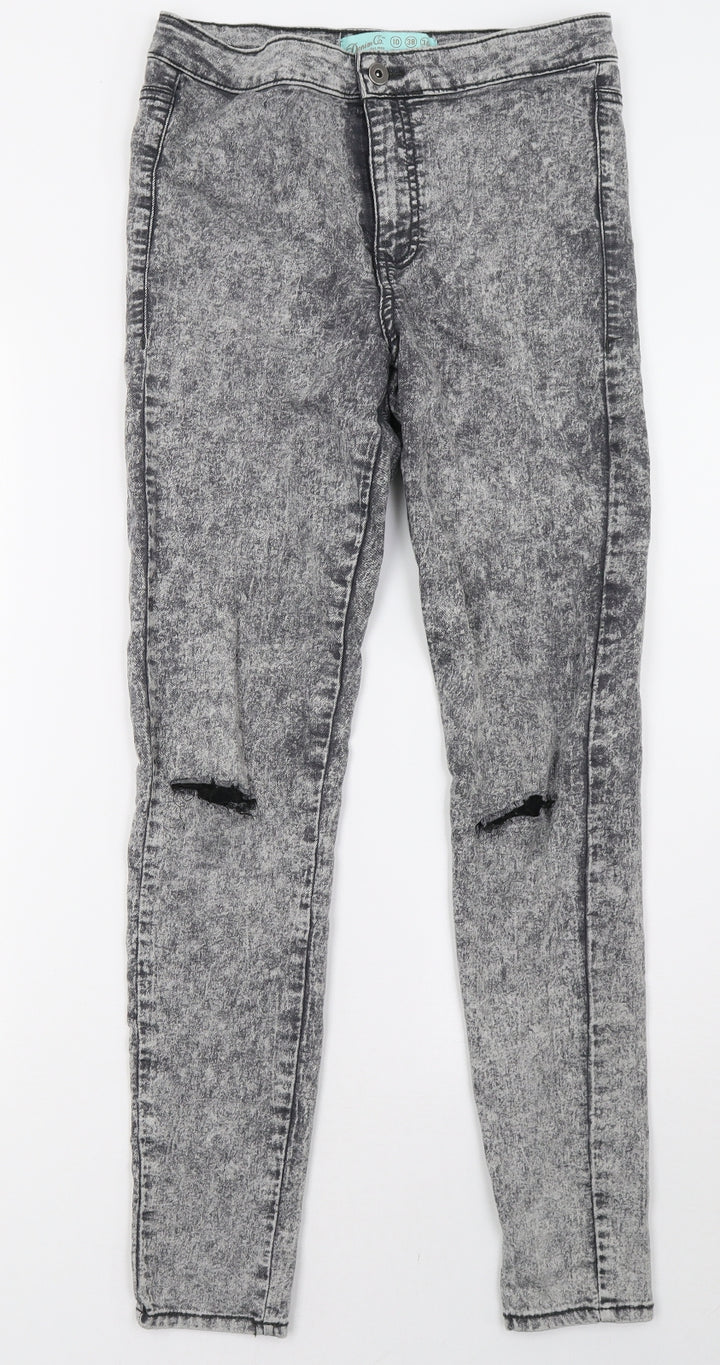 Primark Womens Grey  Denim Skinny Jeans Size 10 L30 in
