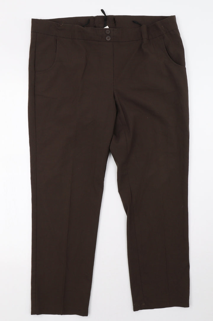 Vilona Womens Brown   Trousers  Size 12 L28 in