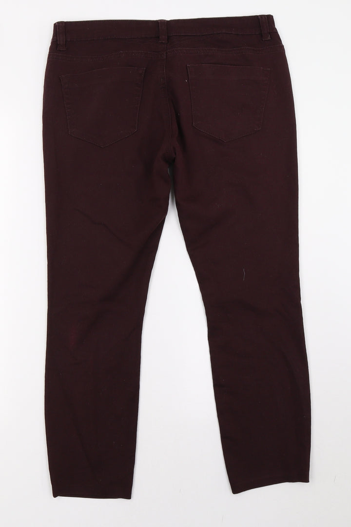 Primark Womens Purple Denim Skinny Jeans Size 14 L26 in