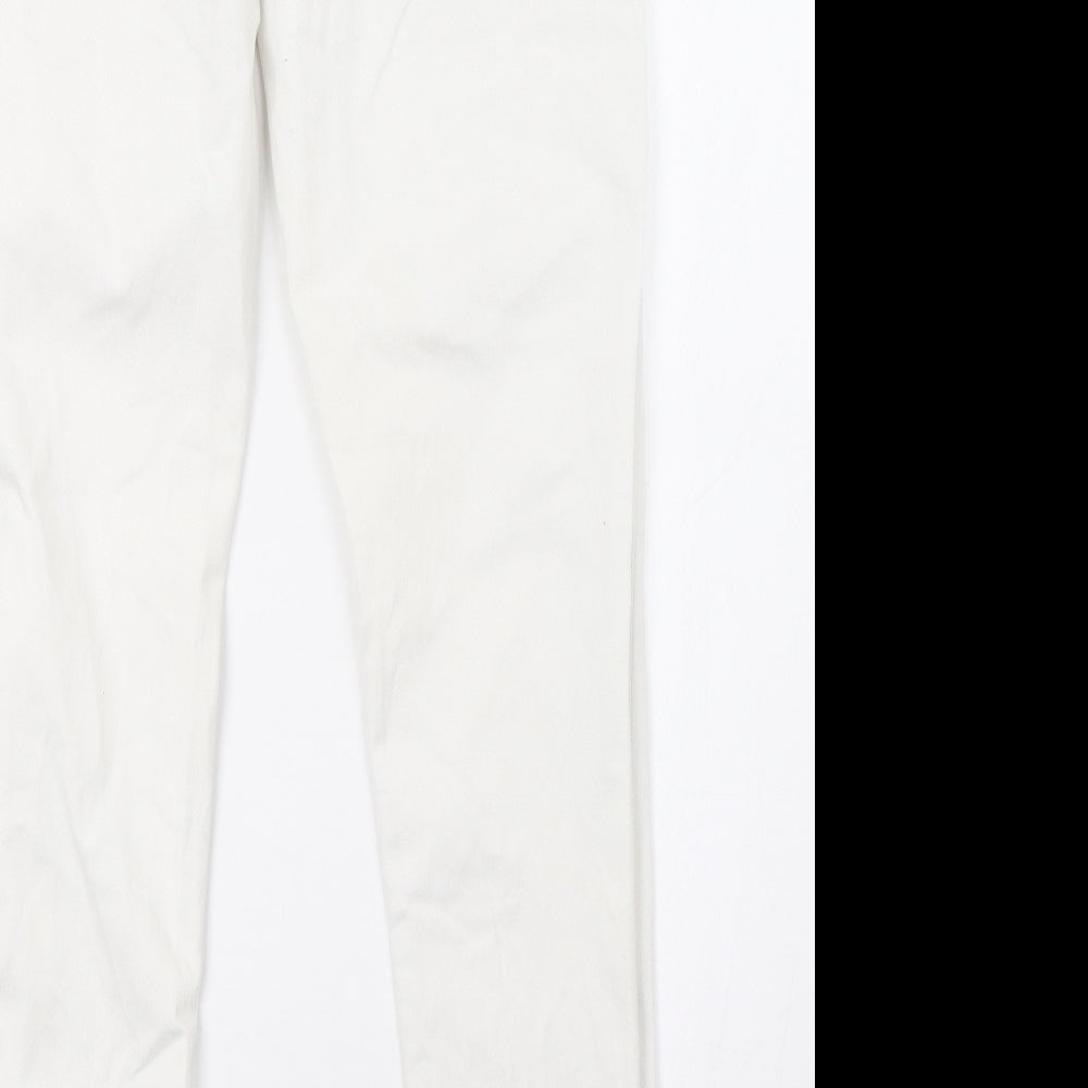 H&M Womens White  Denim Skinny Jeans Size 12 L29 in