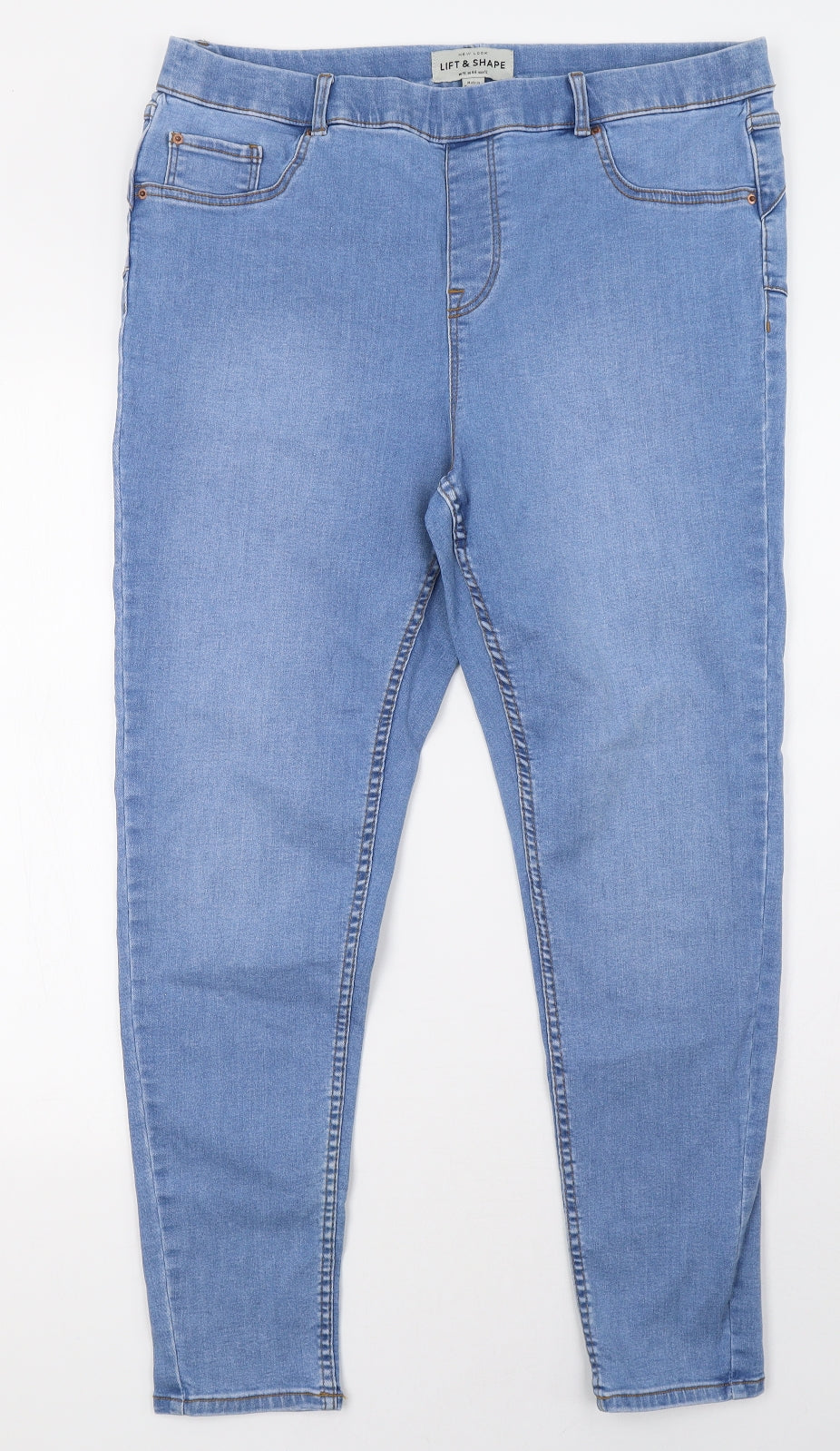New Look Womens Beige  Denim Jegging Trousers Size 16 L30 in