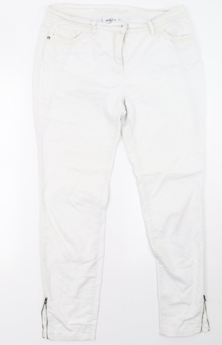 Gina Benotti Womens White Straight Jeans Size 14 L31 in