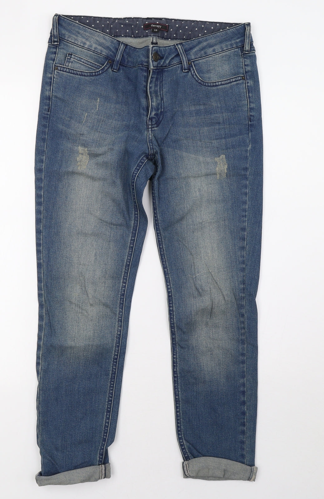 Therapy Womens Blue  Denim Straight Jeans Size 10 L26 in