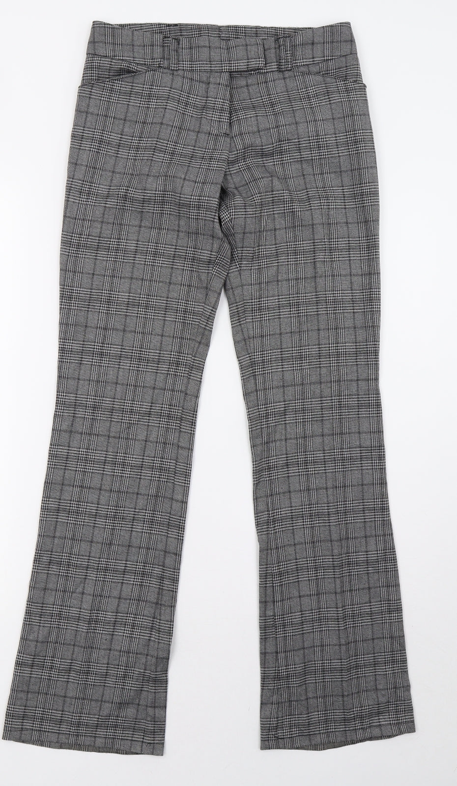 Marks and Spencer Womens Grey Check  Trousers  Size 8 L32 in