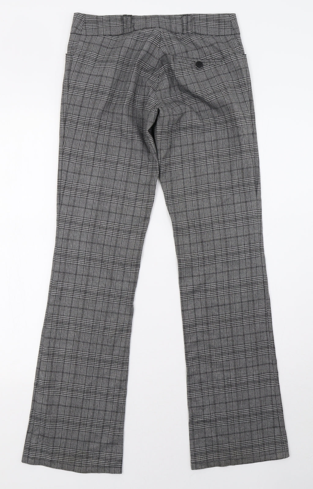 Marks and Spencer Womens Grey Check  Trousers  Size 8 L32 in