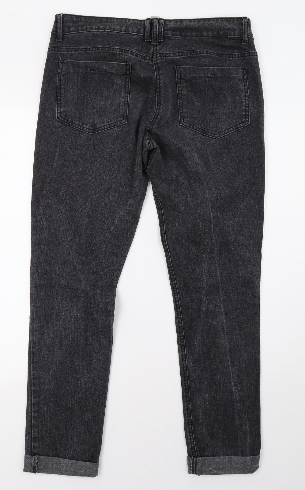Primark Womens Black  Denim Straight Jeans Size 14 L30 in