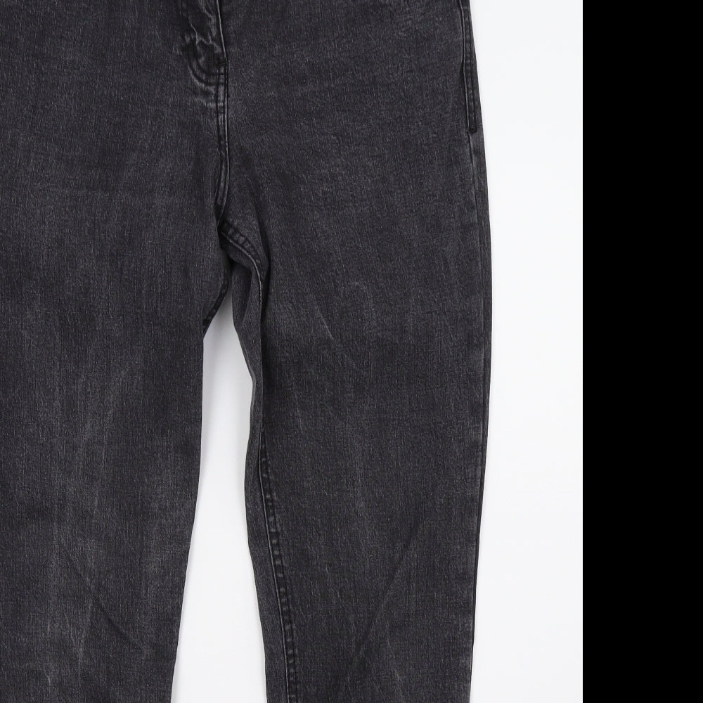 Primark Womens Black  Denim Straight Jeans Size 14 L30 in