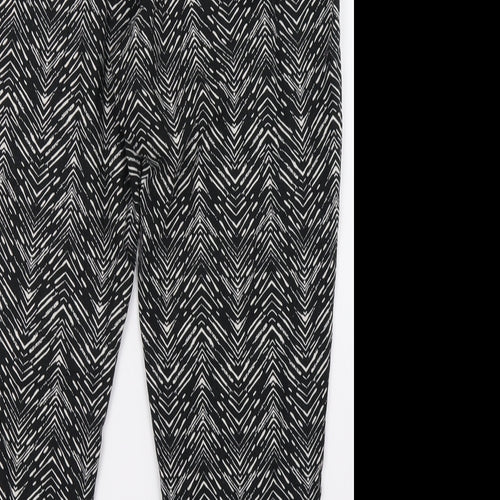 Preworn Womens Black Animal Print  Trousers  Size 12 L28 in