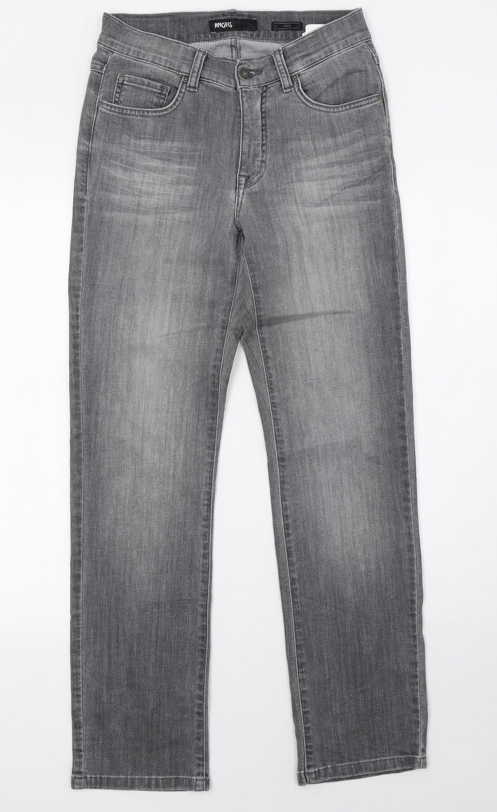 Angels Womens Grey  Denim Straight Jeans Size 8 L30 in