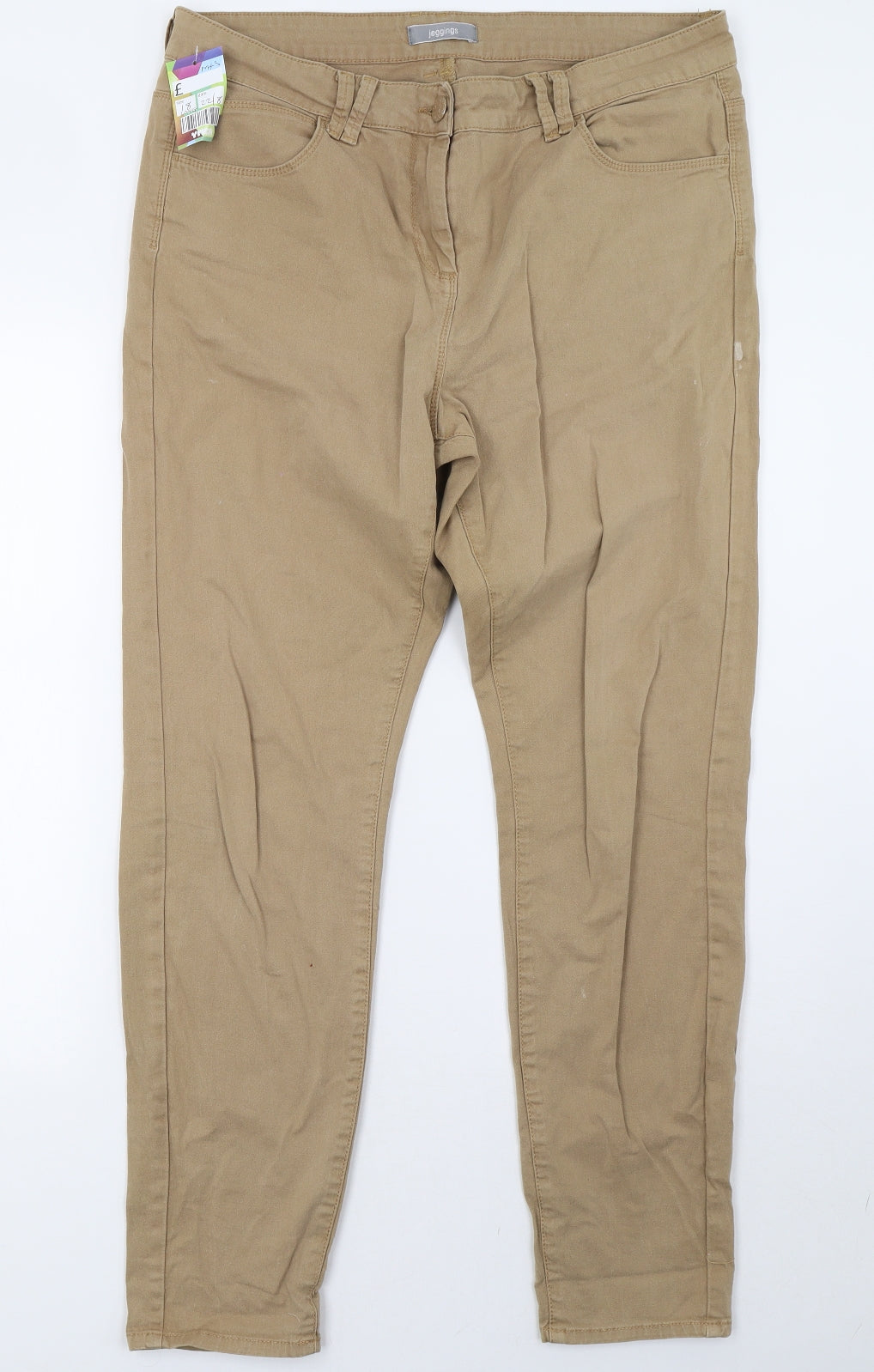 Marks and Spencer Womens Beige   Jegging Trousers Size 18 L33 in