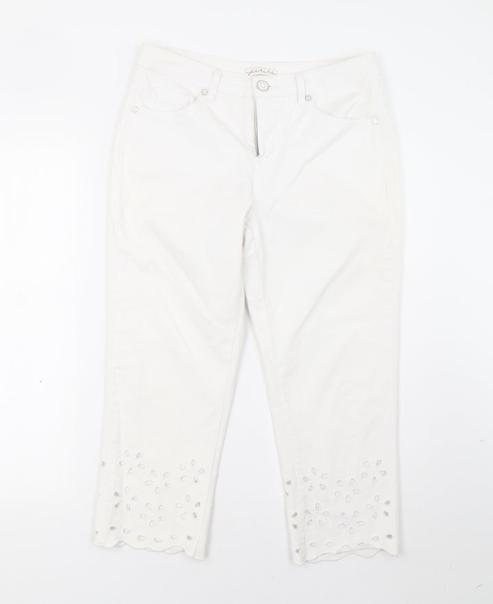 Kaleidoscope Womens White Denim Straight Jeans Size 12 L24 in