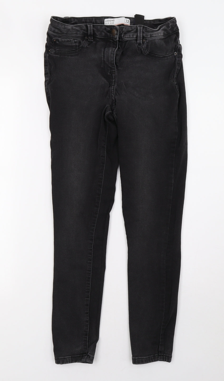 NEXT Womens Black  Denim Straight Jeans Size 12 L29 in