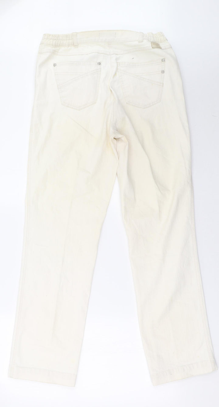 raphaela Womens White Straight Jeans Size 14 L31 in