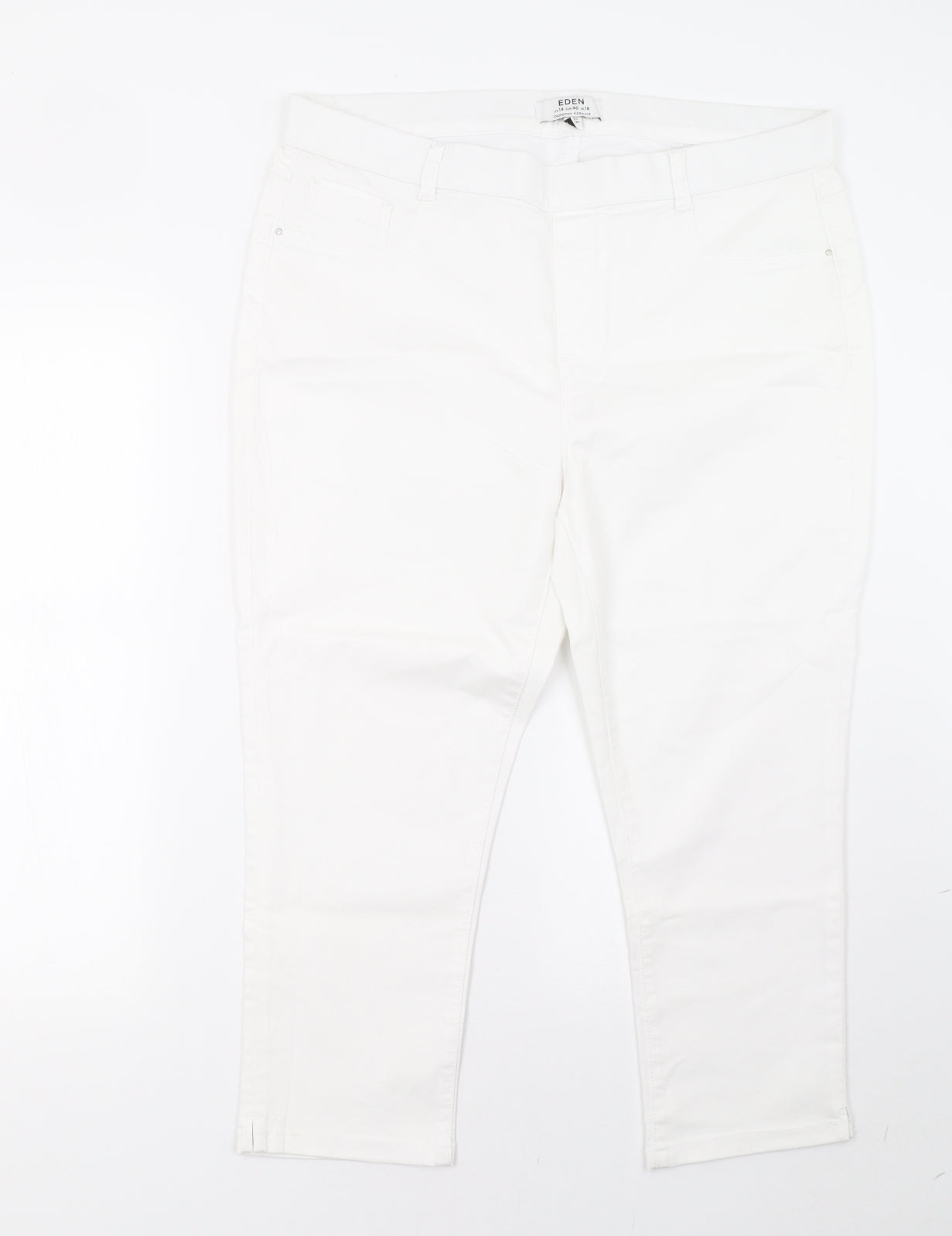 Dorothy Perkins Womens White   Cropped Trousers Size 18 L25 in