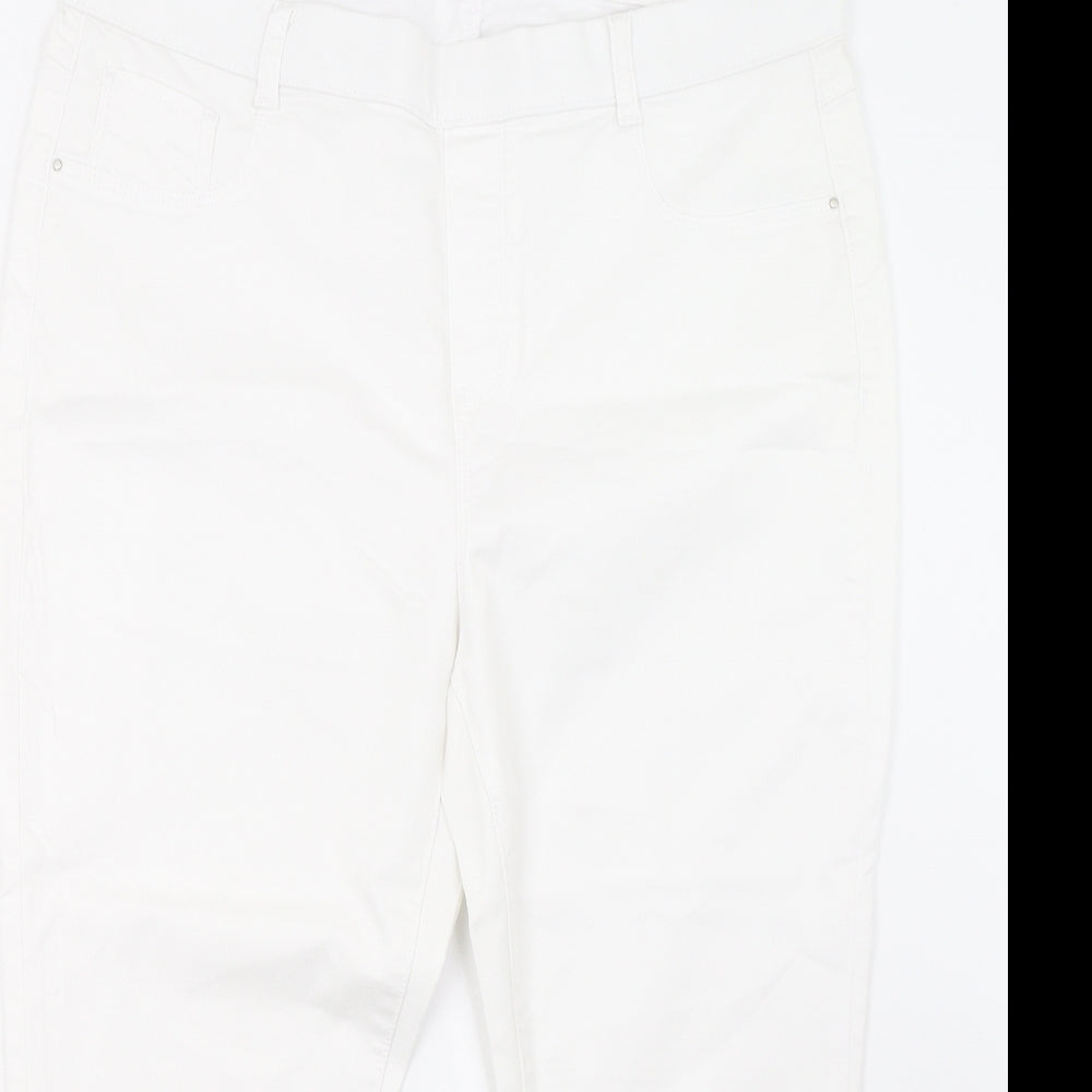 Dorothy Perkins Womens White   Cropped Trousers Size 18 L25 in