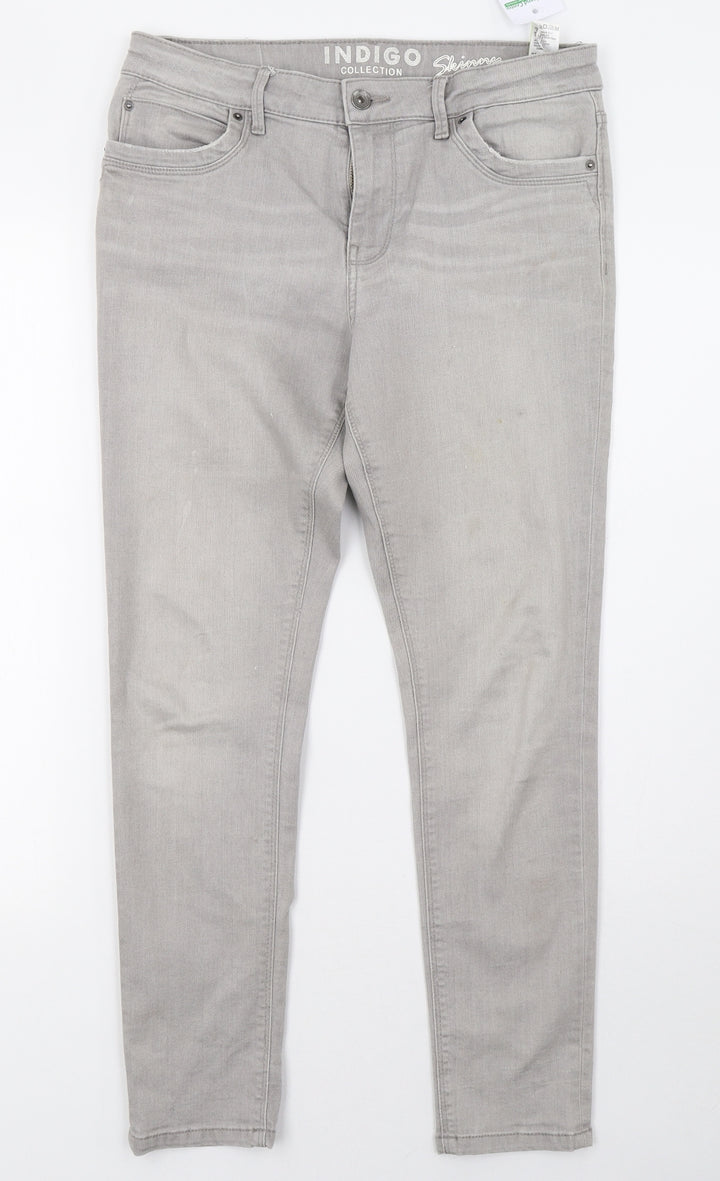 Marks and Spencer Womens Grey  Denim Skinny Jeans Size 10 L28 in
