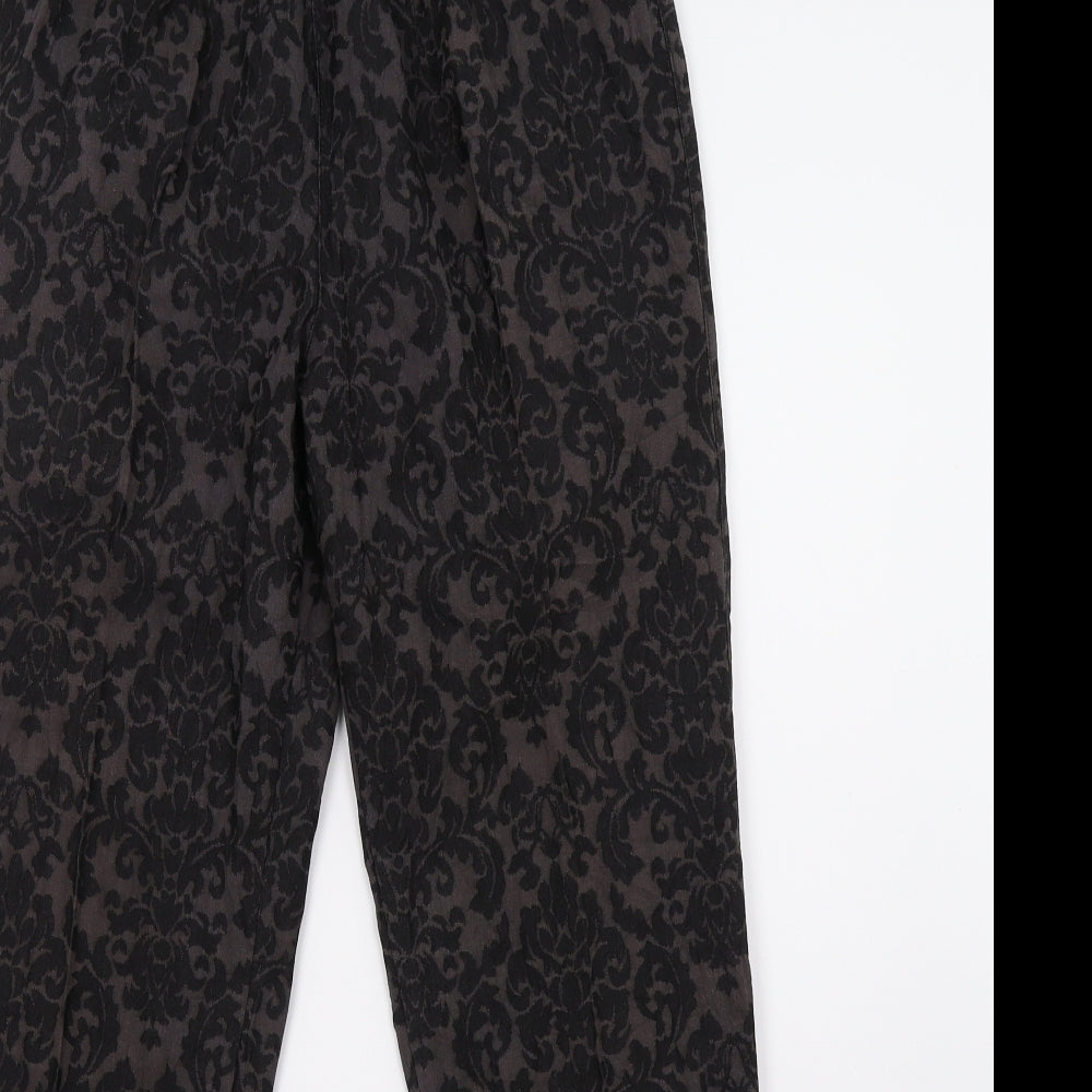 Preworn Womens Brown Floral  Trousers  Size 10 L30 in