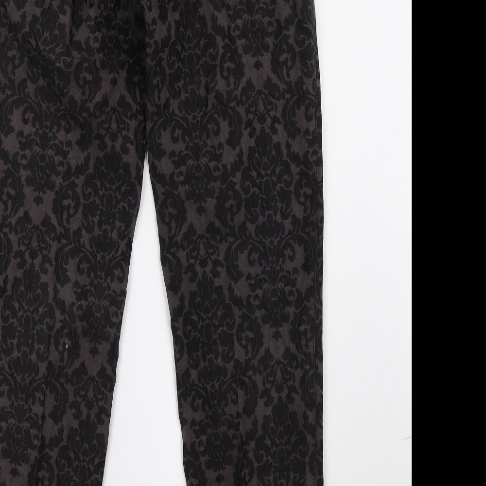 Preworn Womens Brown Floral  Trousers  Size 10 L30 in