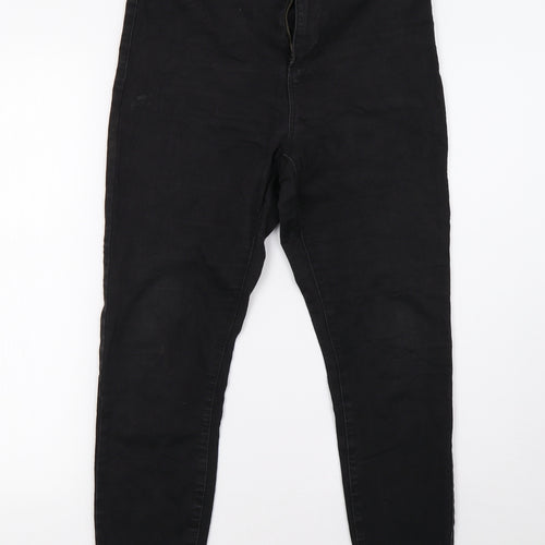 Primark Womens Black  Denim Straight Jeans Size 10 L28 in