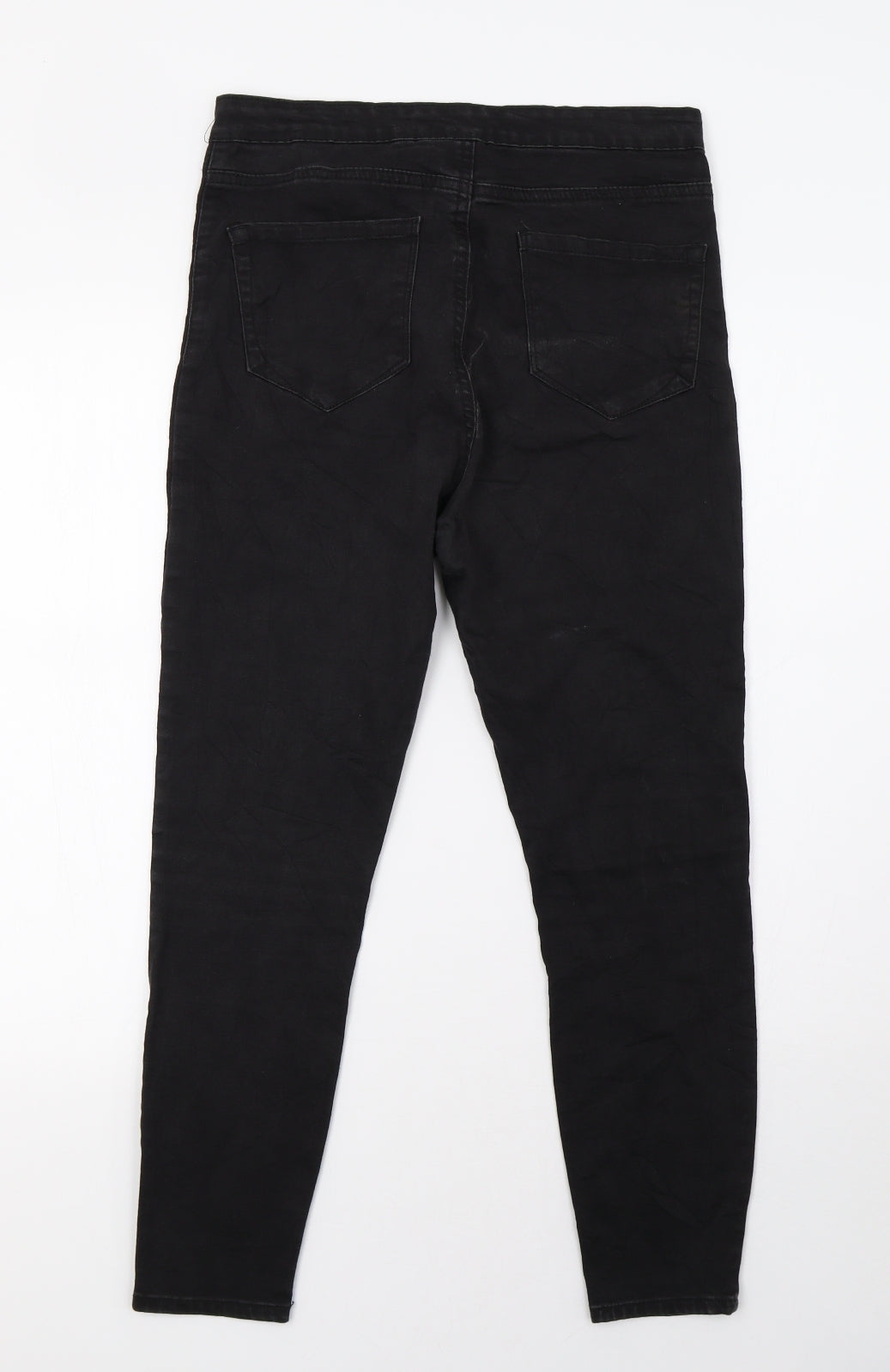 Primark Womens Black  Denim Straight Jeans Size 10 L28 in