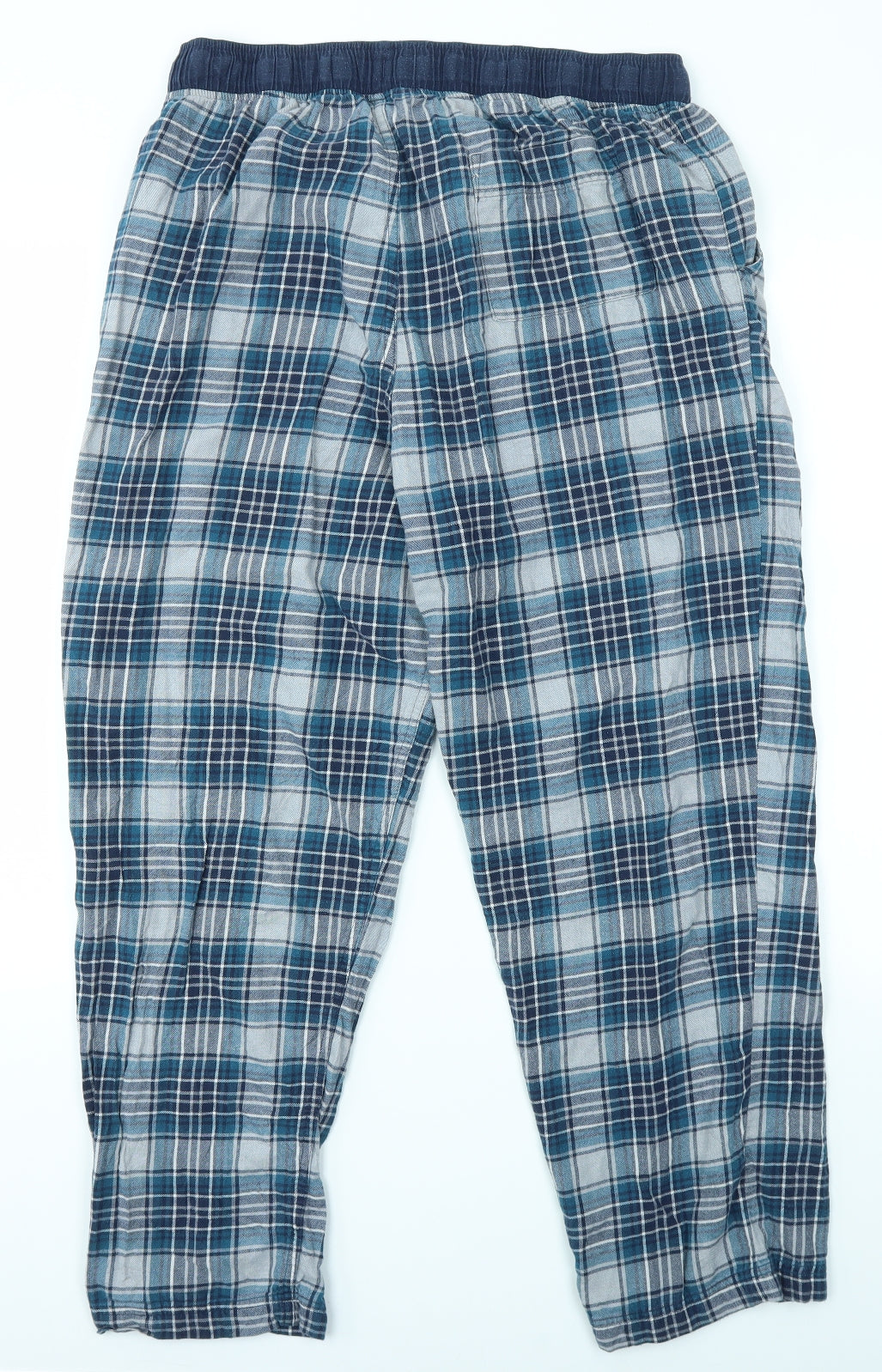 M&S Mens Blue Check   Pyjama Pants Size L