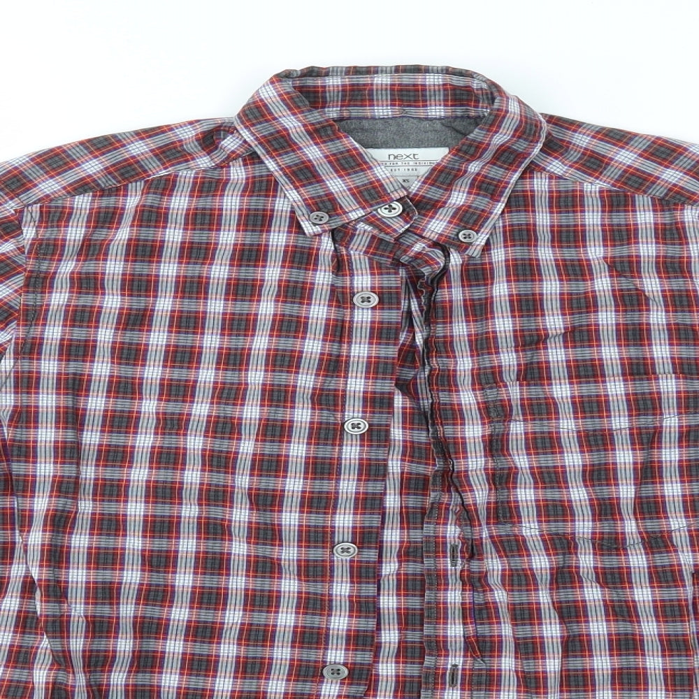 NEXT Mens Red Check   Button-Up Size XS