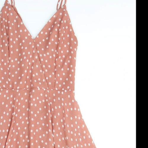 Primark Womens Pink Polka Dot  A-Line  Size 6