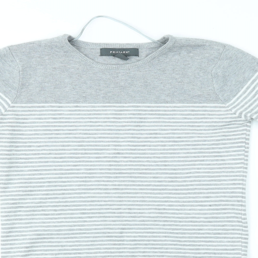 Primark Womens Grey Striped  Jumper Dress  Size 6