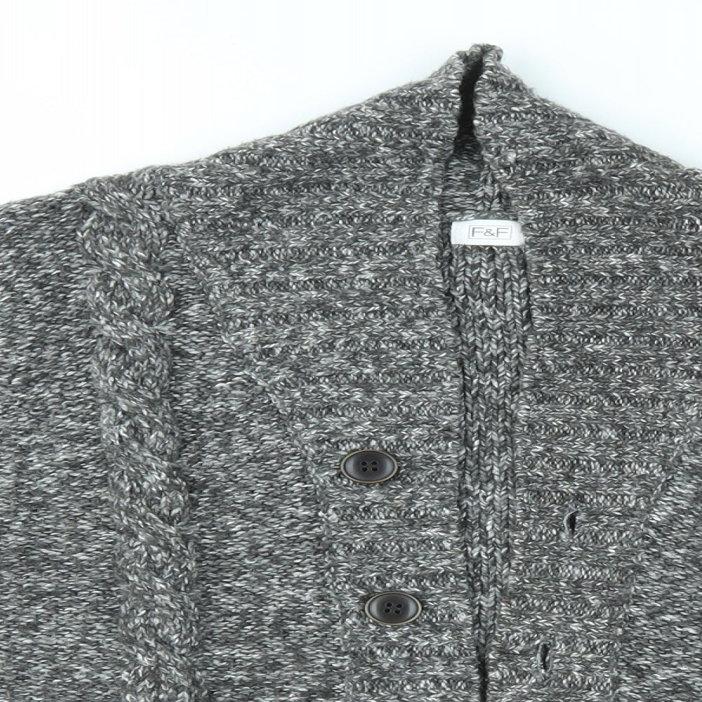 F&F Girls Grey   Cardigan Jumper Size 12-13 Years