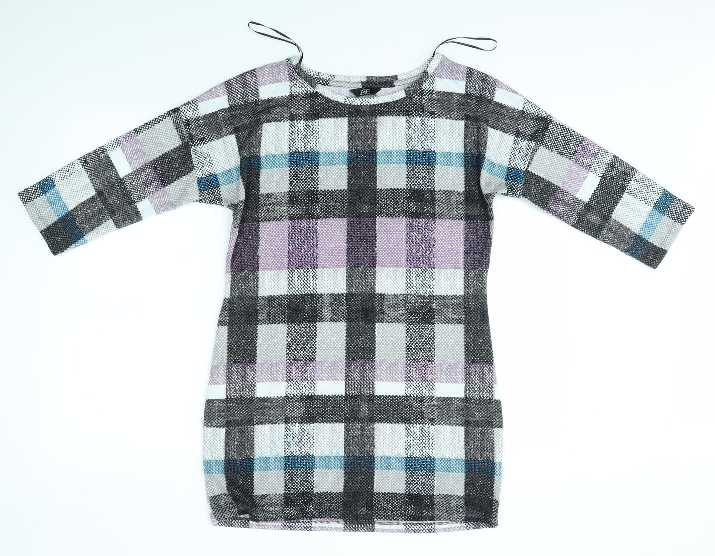 F&F Womens Multicoloured Check  Jumper Dress  Size 12
