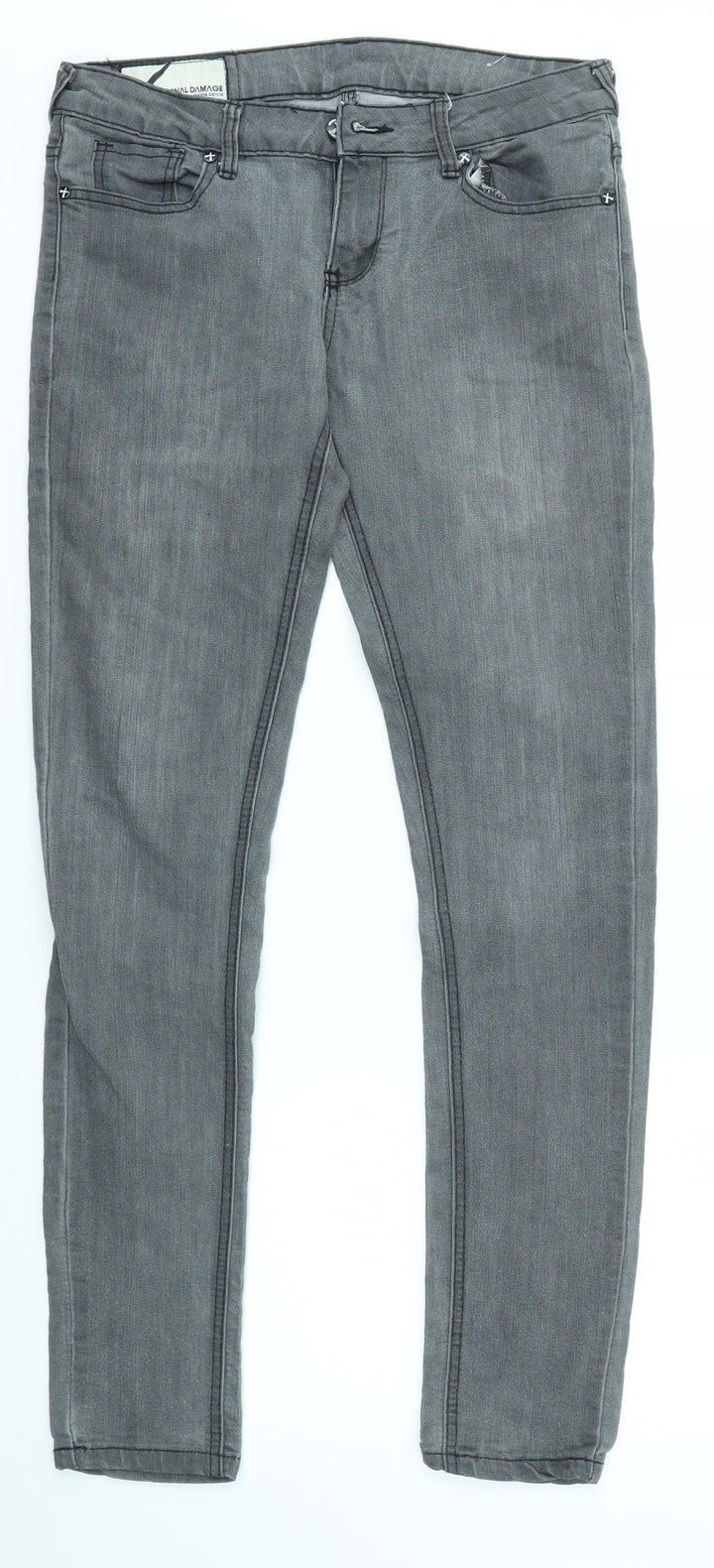 Criminal Damage Womens Grey Skinny Jeans Size 30 in L29 in