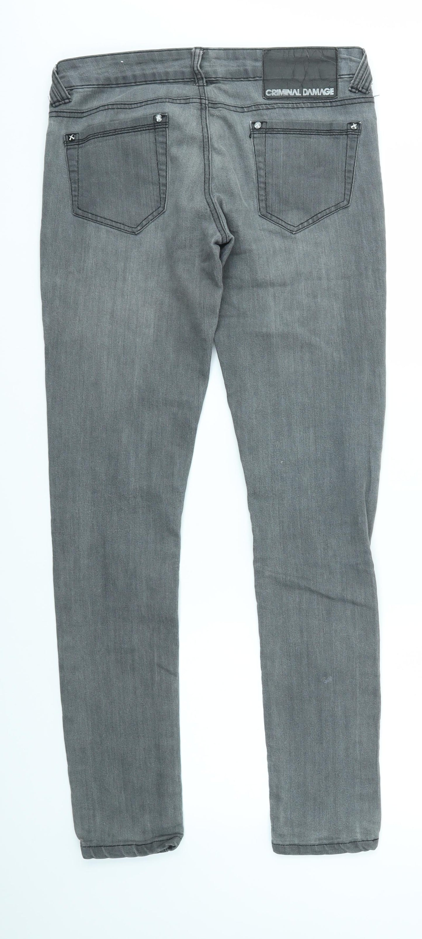 Criminal Damage Womens Grey   Skinny Jeans Size 30 in L29 in