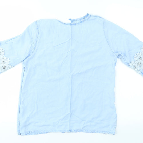 Preworn Womens Blue   Basic Blouse Size 8