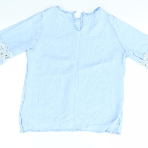 Preworn Womens Blue   Basic Blouse Size 8